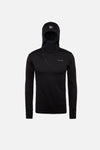 Hooded Grid Fleece, Black