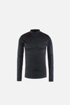 Merino Long Sleeve Mock Tee, Dark Melange