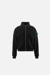 Reverse Brushed Full-Zip Fleece, Black