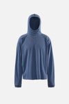 Hooded Waffle Top, Slate Blue