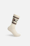 USA Cotton Socks (2 Pack), Cream & Brown Stripe