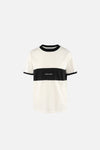 Japan Cotton Ringer Tee, Vintage White-Black