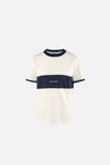 Japan Cotton Ringer Tee, Vintage White-Navy