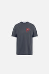 California Cotton Tee, Run With Heart Coastal Grey