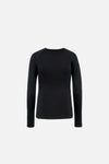 Lightweight Long Sleeve Fitted Tee, Black