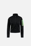 Full Zip Grid Fleece, Black