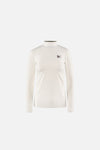 Paneled Long Sleeve Mock Tee, Lunar White