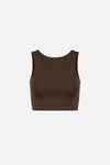 High Neck Interlock Bra, Earth