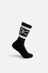 USA Cotton Socks (2 Pack), Black & White Stripe