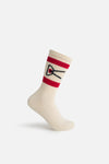 USA Cotton Socks (2 Pack), Cream & Red Stripe